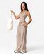 Женский прогулочный костюм Nordvik Urban-Flow: Широкие брюки Palazzo и моделирующий топ Halter-Neck Beige