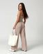 Женский прогулочный костюм Nordvik Urban-Flow: Широкие брюки Palazzo и моделирующий топ Halter-Neck Beige