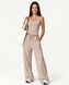 Женский прогулочный костюм Nordvik Urban-Flow: Широкие брюки Palazzo и моделирующий топ Halter-Neck Beige