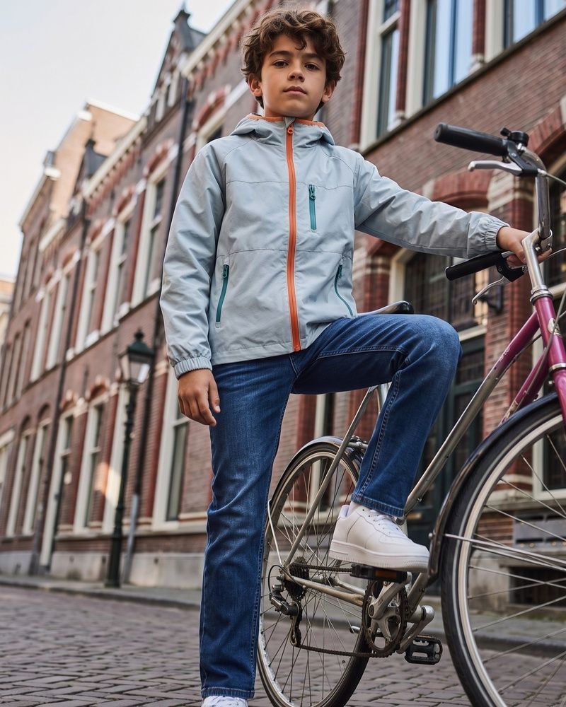 Дитяча вітрозахисна куртка-вітрівка Nordvik kids Aero-Shell з капюшоном Light Blue, 130