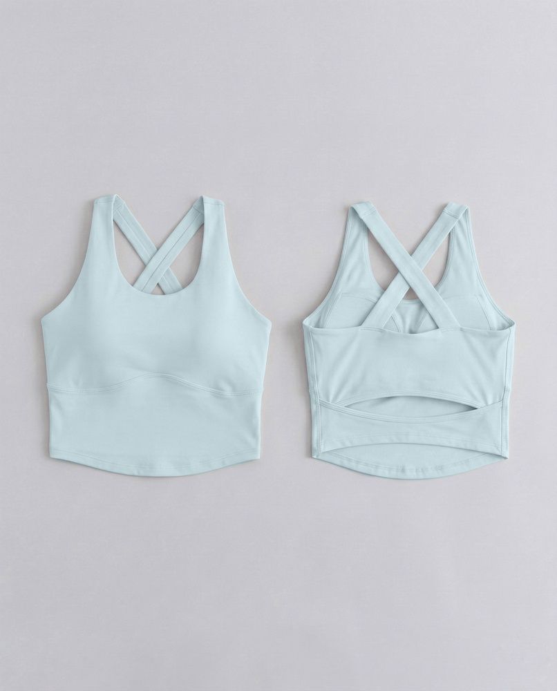 Женский спортивный топ Nordvik Ice-Breeze: Fixed Cup & Cross-Back Light Blue