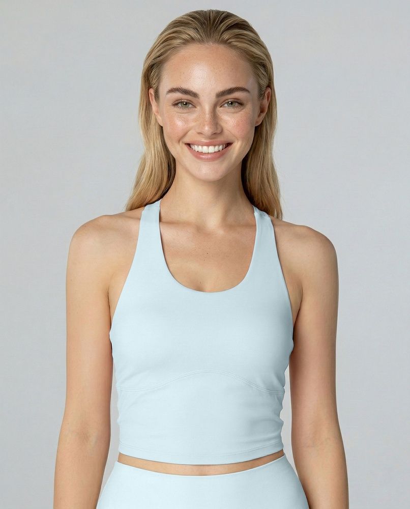 Женский спортивный топ Nordvik Ice-Breeze: Fixed Cup & Cross-Back Light Blue