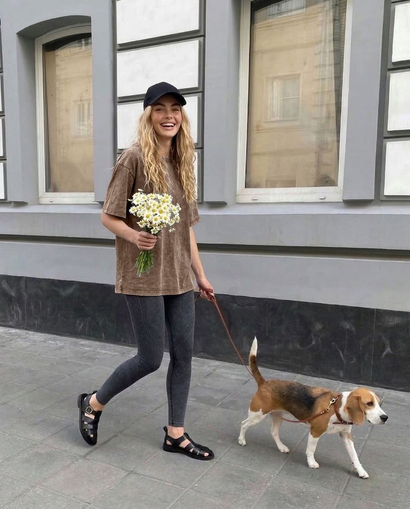 Футболка унисекс Oversize Boxy Fit Nordvik Urban Shadow: Stone-Wash Brown, S