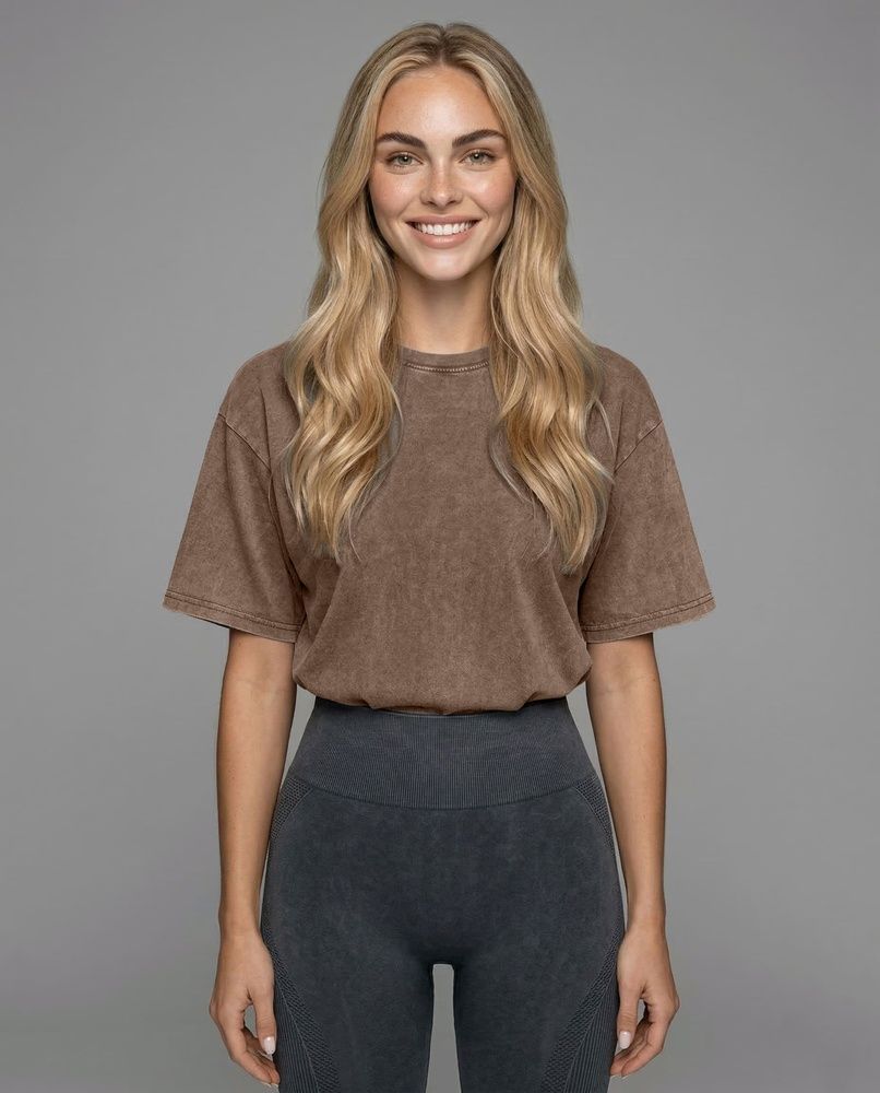Футболка унисекс Oversize Boxy Fit Nordvik Urban Shadow: Stone-Wash Brown, S