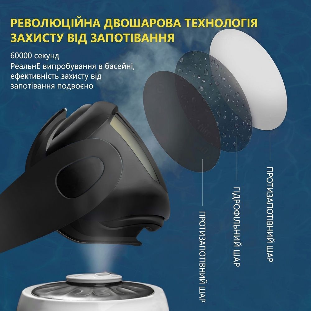 Набор для плавания Nordvik HydroPulse с антифогом и UV-защитой: очки, кейс, беруши и зажим для носа Black