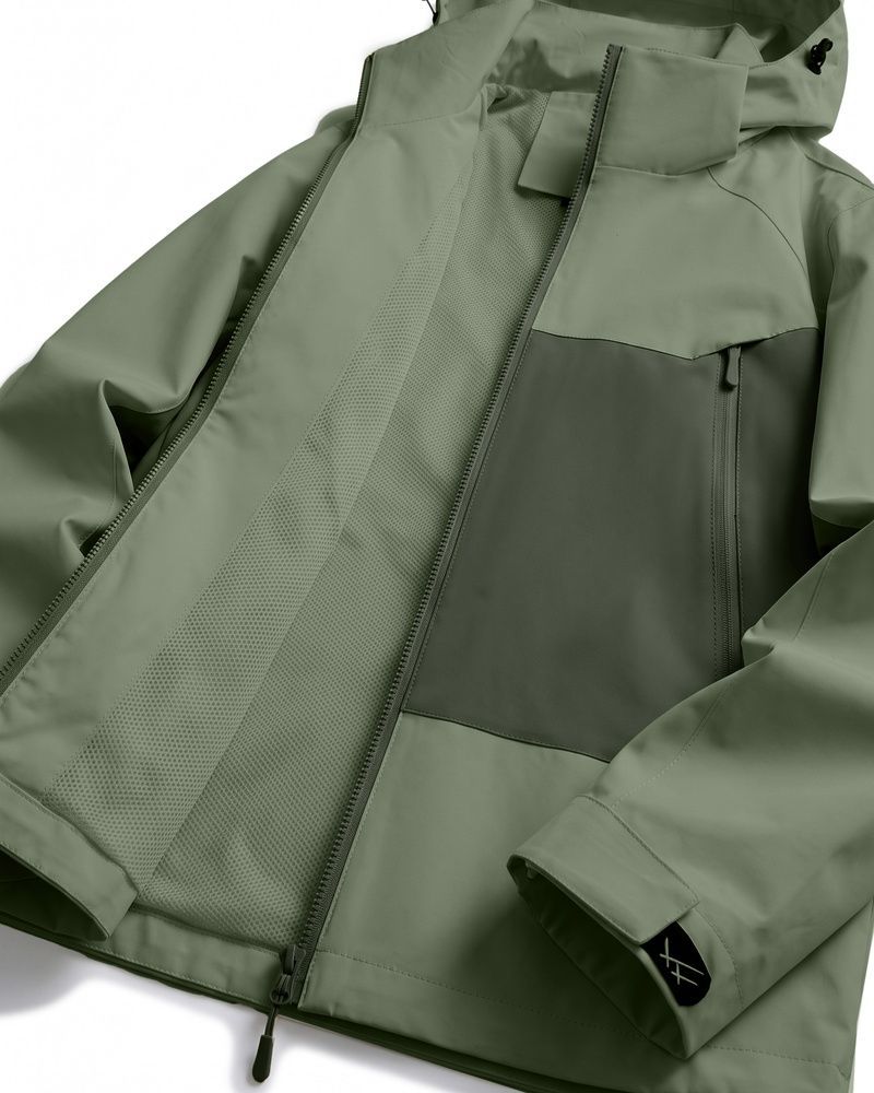 Мужская водоотталкивающая и ветрозащитная куртка Nordvik Explore Aero-Shield Softshell с отстегивающимся капюшоном Green, 2XL