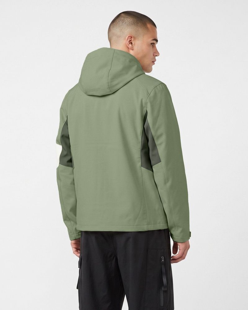 Мужская водоотталкивающая и ветрозащитная куртка Nordvik Explore Aero-Shield Softshell с отстегивающимся капюшоном Green, 2XL