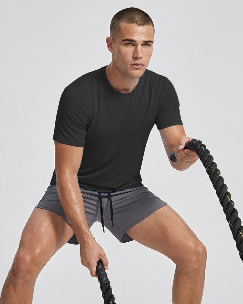 Мужская спортивная футболка Nordvik Active-Stretch Pro: Воздухопроницаемая ткань Quick-Dry с эффектом высокой эластичности Black