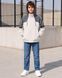 Детская водоотталкивающая куртка-ветровка Nordvik kids Terra Tech-Shell с капюшоном White-Grey, 130