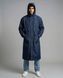 Мужской штормовой плащ-дождевик Nordvik Urban Storm Deep Blue удлиненного кроя на молнии с глубоким капюшоном, One size