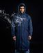Мужской штормовой плащ-дождевик Nordvik Urban Storm Deep Blue удлиненного кроя на молнии с глубоким капюшоном, One size