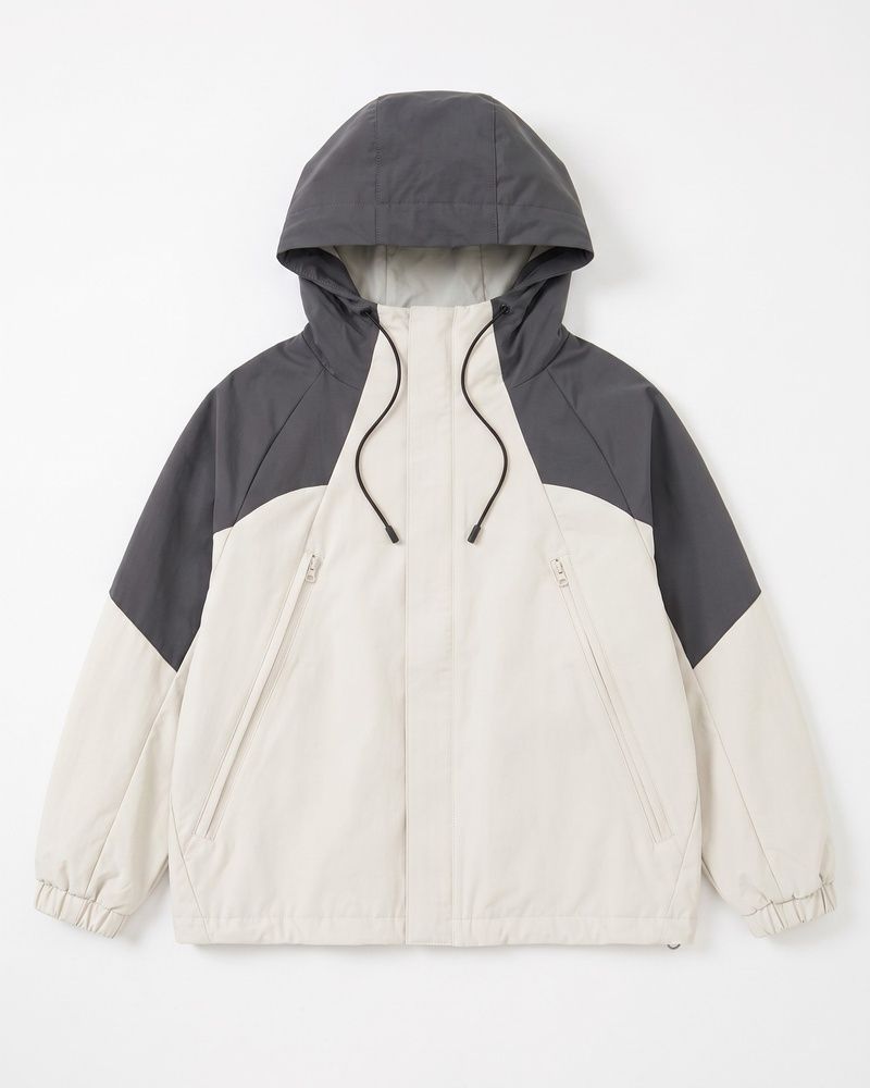 Детская водоотталкивающая куртка-ветровка Nordvik kids Terra Tech-Shell с капюшоном White-Grey, 130