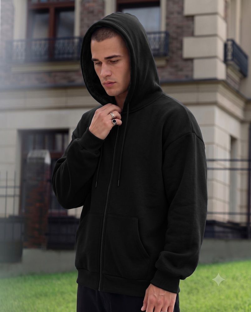 Мужское утепленное худи на молнии Nordvik Arctic Thermal Zip-Hoodie с технологией Silver Fox Velvet Black, L