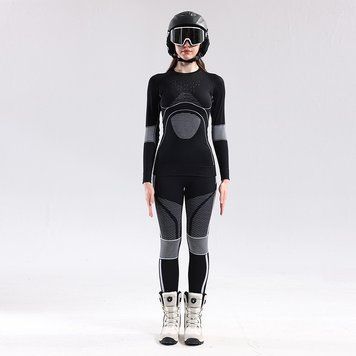 Термобілизна жіноча бесшовна Nordvik PolarShield X-40 Merino Seamless Black комплект