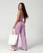Жіночий прогулянковий костюм Nordvik Urban-Flow: Широкі штани Palazzo та моделюючий топ Halter-Neck Lilac