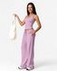 Жіночий прогулянковий костюм Nordvik Urban-Flow: Широкі штани Palazzo та моделюючий топ Halter-Neck Lilac