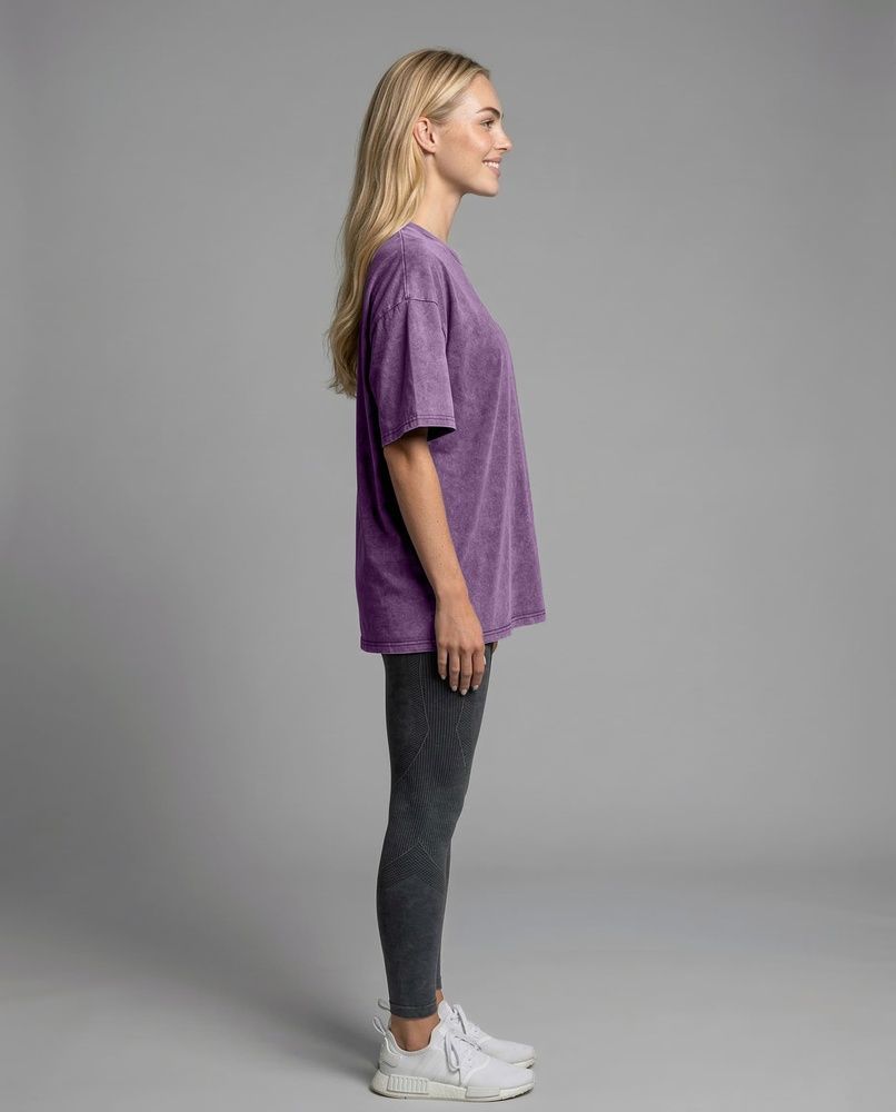 Футболка унисекс Oversize Boxy Fit Nordvik Urban Shadow: Stone-Wash Purple, S