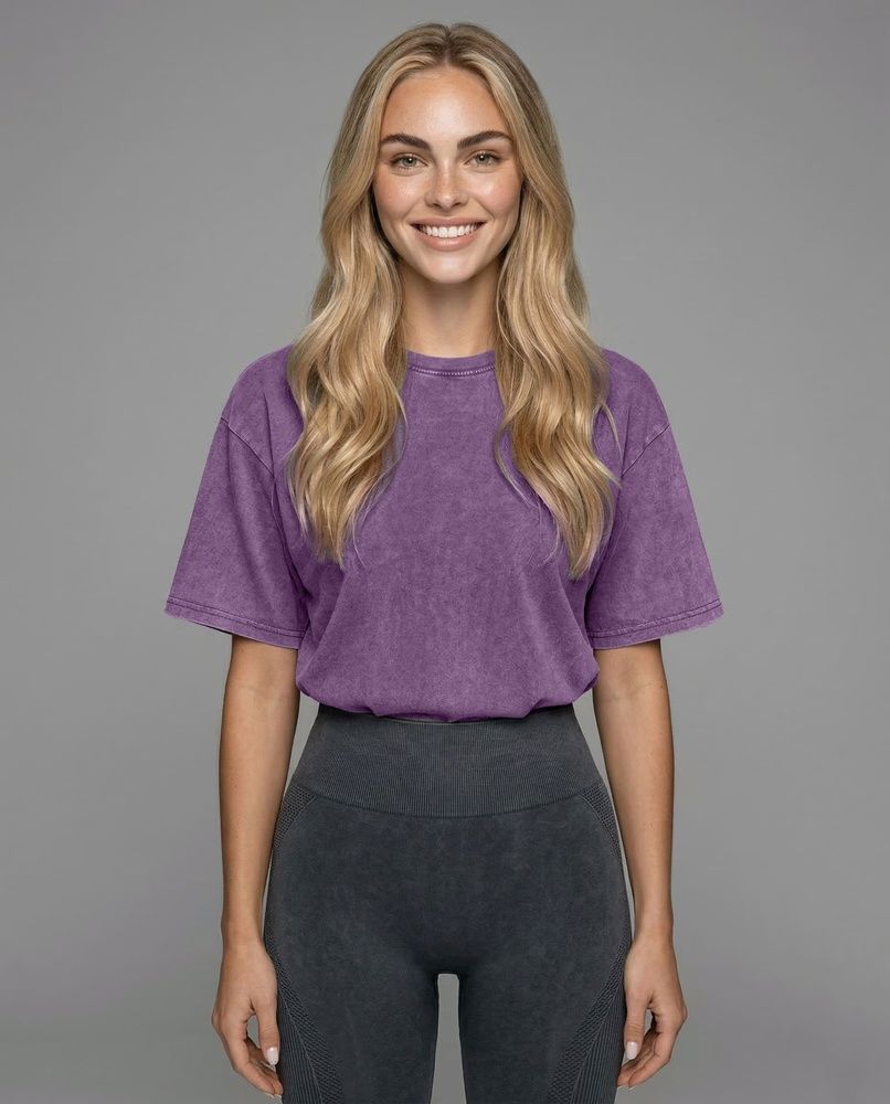 Футболка унисекс Oversize Boxy Fit Nordvik Urban Shadow: Stone-Wash Purple, S