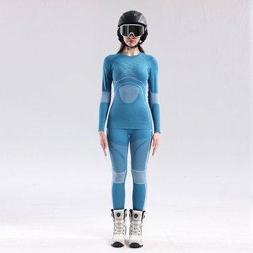 Термобілизна жіноча бесшовна Nordvik PolarShield X-40 Merino Seamless Blue комплект, S