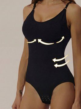 Жіноче безшовне коригуюче боді Weizer BodySculpt в рубчик з утяжкою талії Black