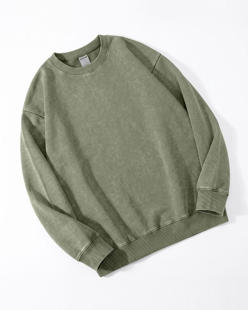 Мужской оверсайз свитшот LAREN Vintage Wash Crewneck Khaki, M