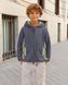 Детская флисовая толстовка с капюшоном Nordvik kids Arctic Shield на молнии Navy-Green, 120