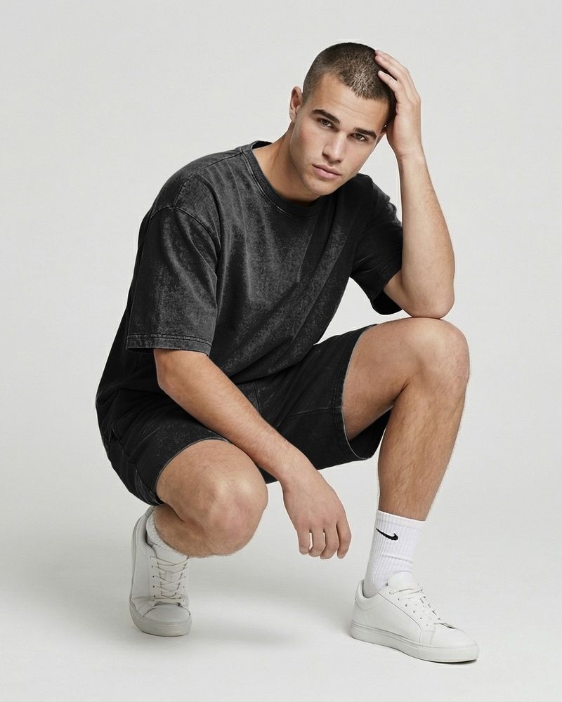 Мужской комплект Oversize Nordvik Stone Wash: Heavy Cotton & Relaxed Fit Black