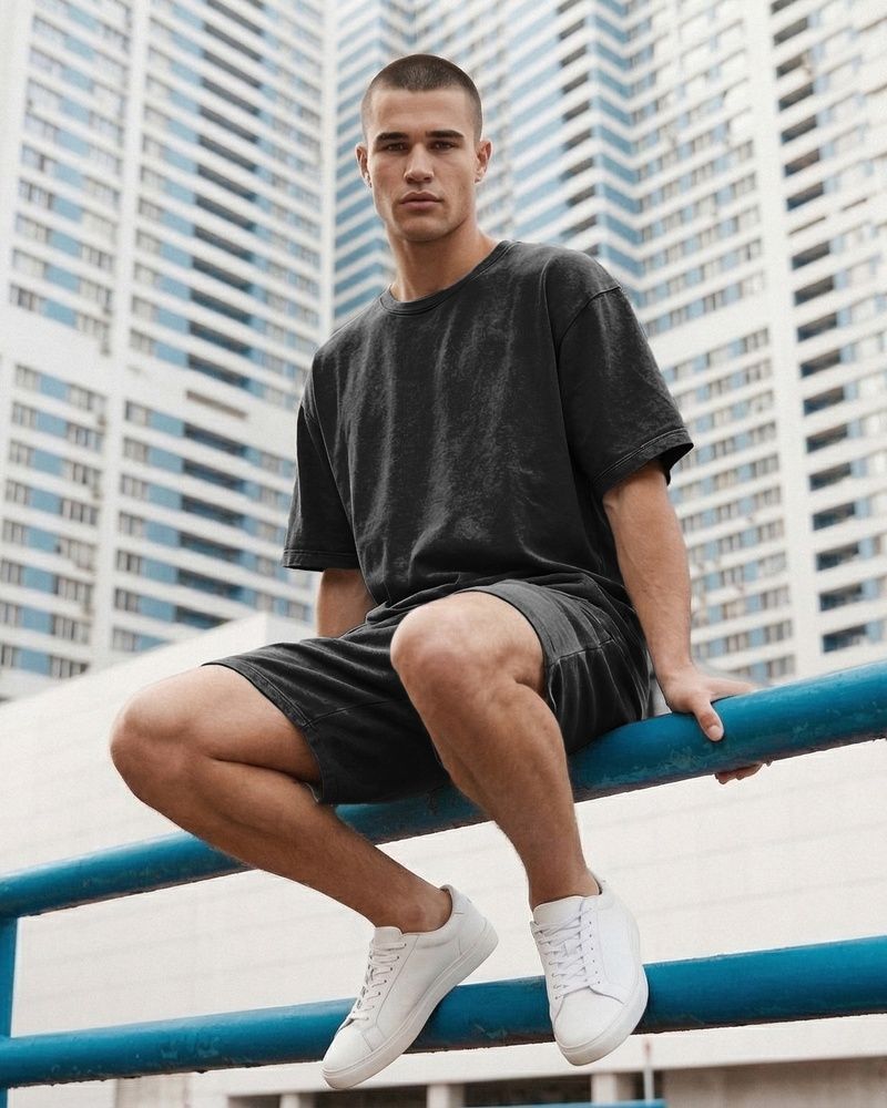 Мужской комплект Oversize Nordvik Stone Wash: Heavy Cotton & Relaxed Fit Black
