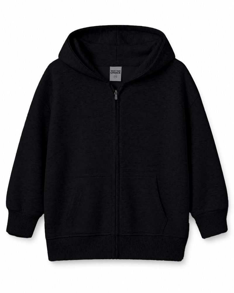 Детское теплое худи на молнии Nordvik CloudSoft Zip Hoodie Black, 120