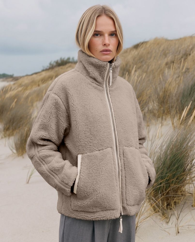 Женская куртка тедди LAREN TeddyLuxe Oversized Sherpa Brown, S