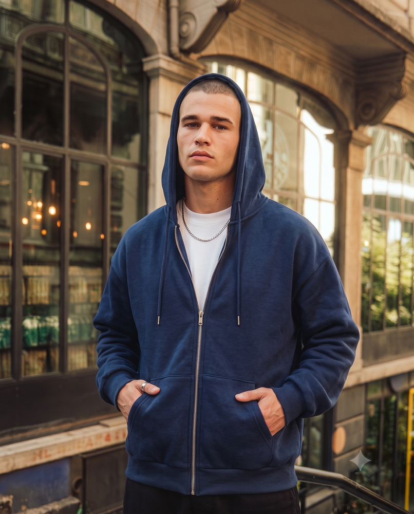 Мужское утепленное худи на молнии Nordvik Arctic Thermal Zip-Hoodie с технологией Silver Fox Velvet Navy, L