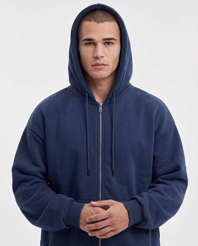 Мужское утепленное худи на молнии Nordvik Arctic Thermal Zip-Hoodie с технологией Silver Fox Velvet Navy, L