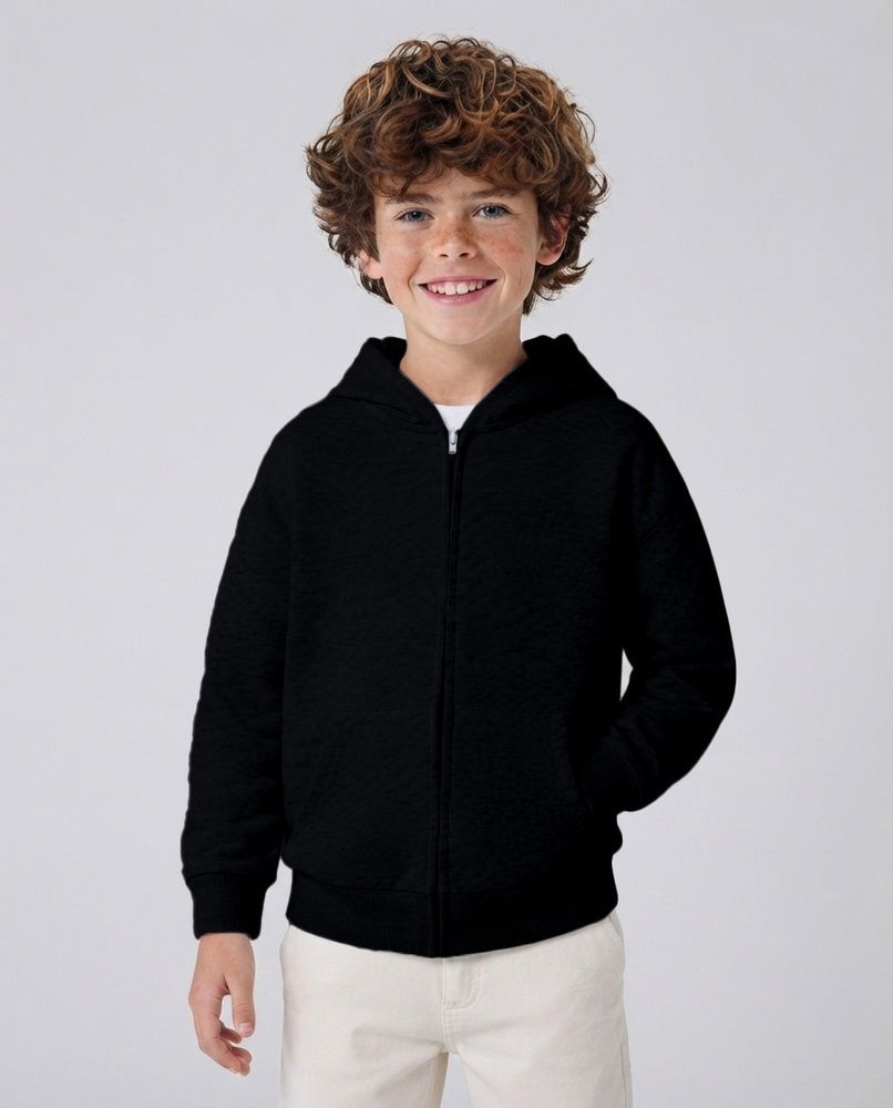 Детское теплое худи на молнии Nordvik CloudSoft Zip Hoodie Black, 120