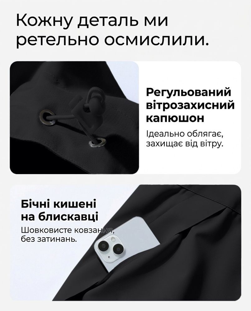 Дитяча водонепроникна дихаюча куртка-вітрівка Nordvik kids AeroShield Lite з антибактеріальним захистом 3A Black, 120
