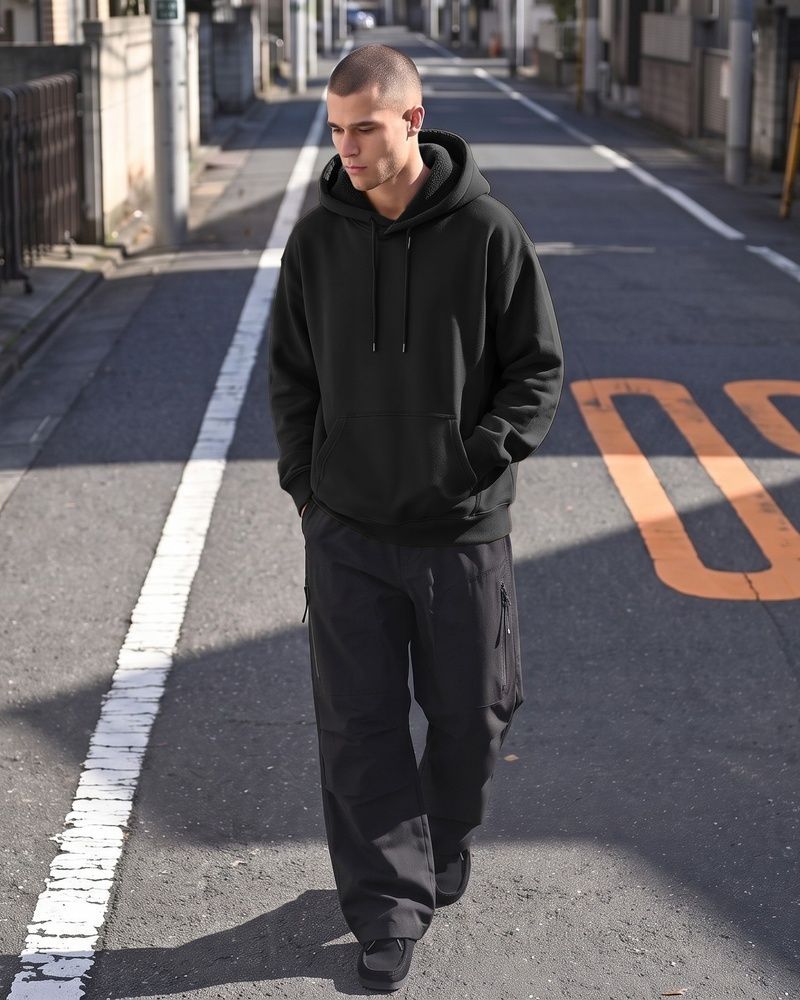 Преміальне чоловіче утеплене худі на флісі Nordvik Thermal Shield Hoodie Black, L