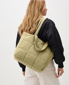 Жіноча стьобана сумка-шопер LAREN Sierra Loft Tote Olive