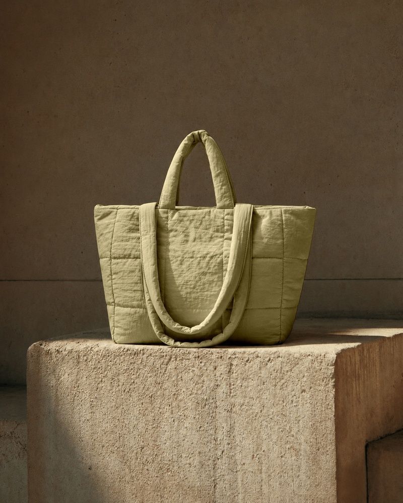 Жіноча стьобана сумка-шопер LAREN Sierra Loft Tote Olive