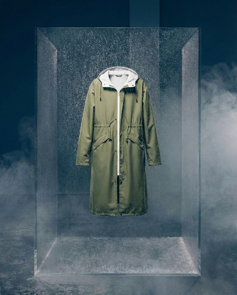 Мужской штормовой плащ-дождевик Nordvik Urban Storm Forest Green удлиненного кроя на молнии с глубоким капюшоном, One size