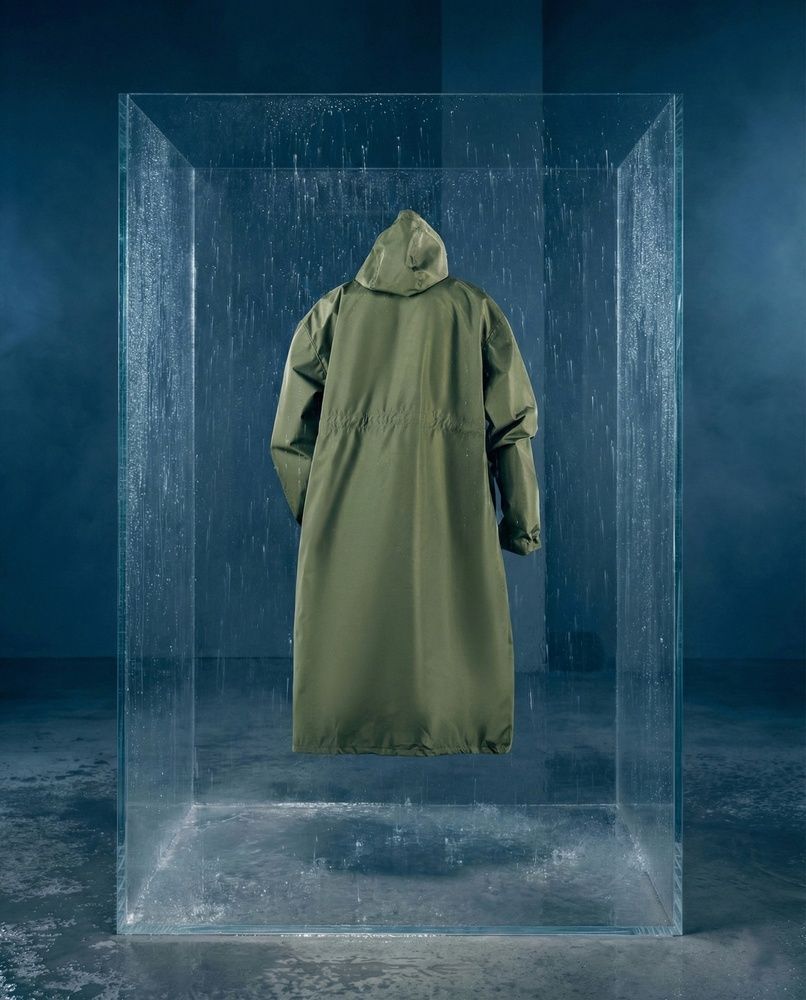 Мужской штормовой плащ-дождевик Nordvik Urban Storm Forest Green удлиненного кроя на молнии с глубоким капюшоном, One size