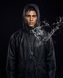 Мужской штормовой плащ-дождевик Nordvik Urban Storm Deep Black удлиненного кроя на молнии с глубоким капюшоном, One size