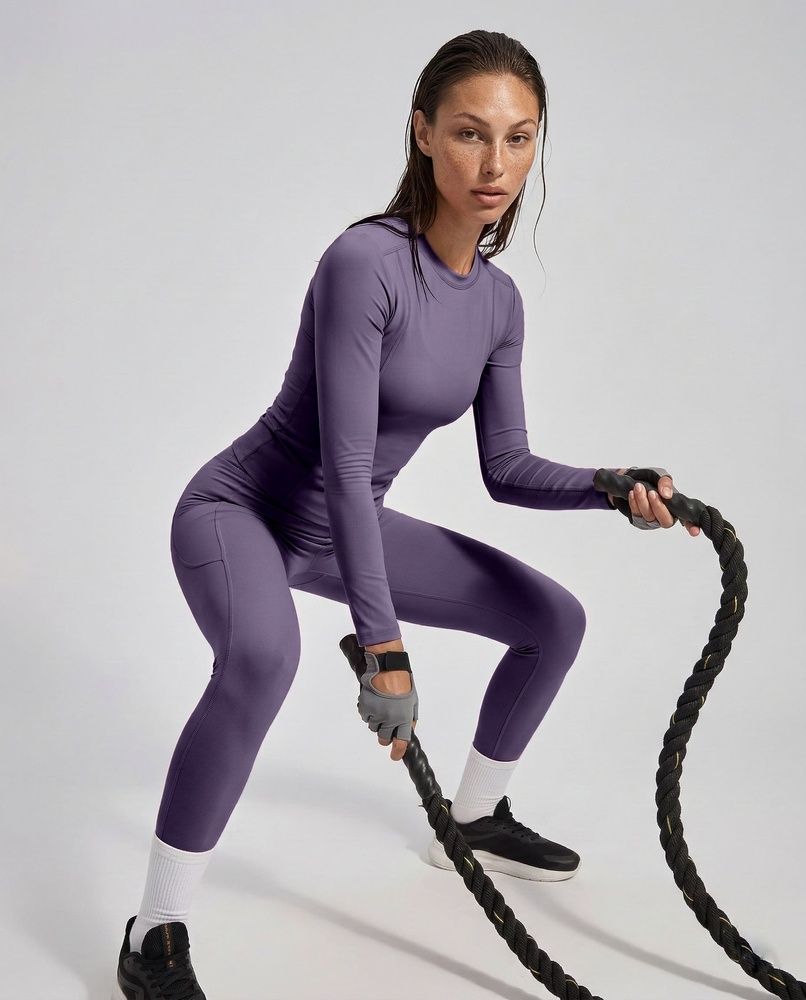 Жіночий спортивний лонгслів Nordvik Pro-Fit Dry Run: Slim Line Purple, L