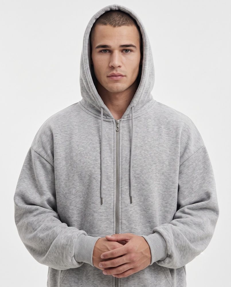 Чоловіче утеплене худі на блискавці Nordvik Arctic Thermal Zip-Hoodie з технологією Silver Fox Velvet Grey, L