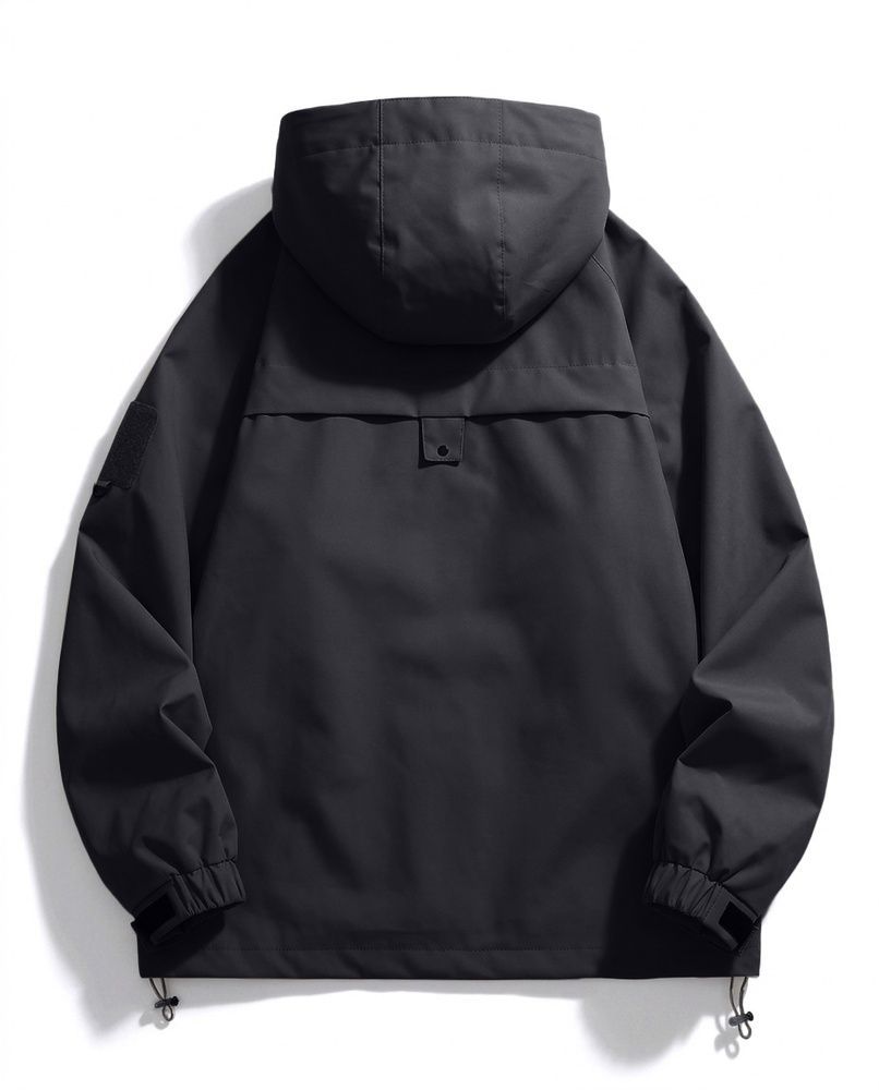 Мужская технологичная куртка-штормовка Nordvik Apex Tech-Shield Windbreaker - влагоотводящая и ветрозащитная с капюшоном Black, L