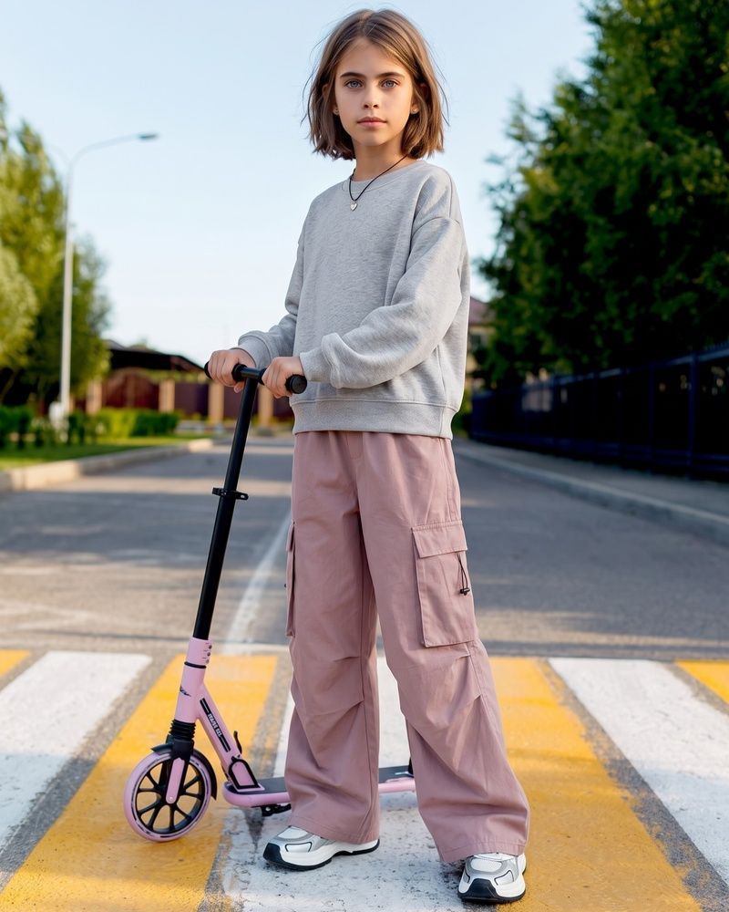 Штани карго для дівчинки LAREN kids Urban Cargo Utility оверсайз з кишенями Pink, 130