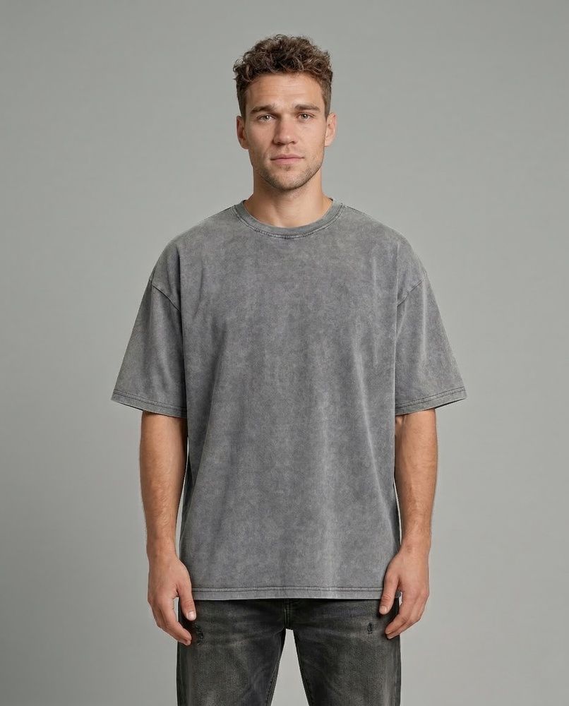 Футболка унісекс Oversize Boxy Fit Nordvik Urban Shadow: Stone-Wash Grey
