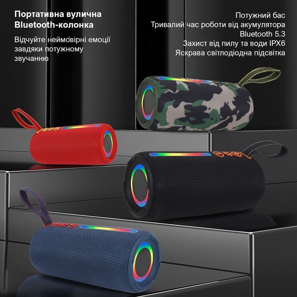 Портативна Bluetooth колонка PowerMe SoundStorm Pro 6 Camo