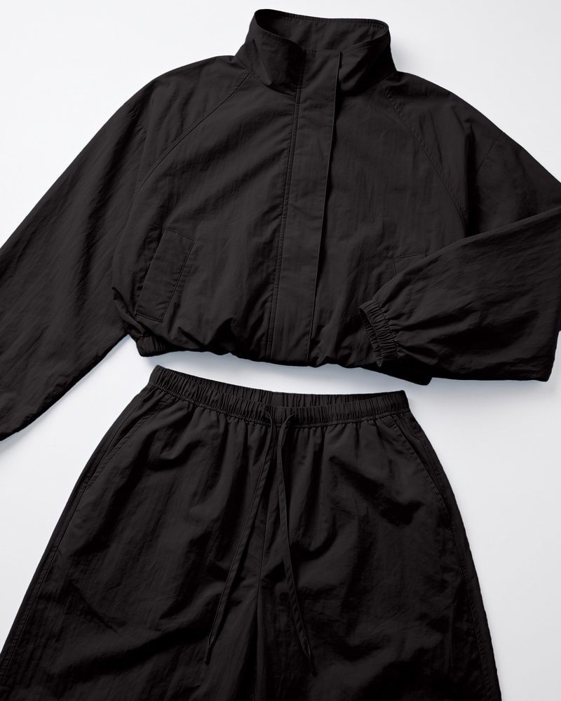 Женский костюм оверсайз LAREN Urban Flow с укороченной курткой и широкими штанами Black, S
