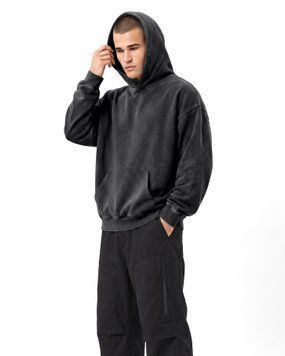 Мужское худи свободного кроя LAREN Vintage Wash Oversized Hoodie Black, M