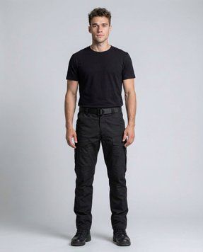 Мужские брюки-карго Nordvik Ranger IX7 Black с усиленными коленями и тканью Rip-Stop, M
