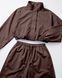 Женский костюм оверсайз LAREN Urban Flow с укороченной курткой и широкими штанами Brown, S